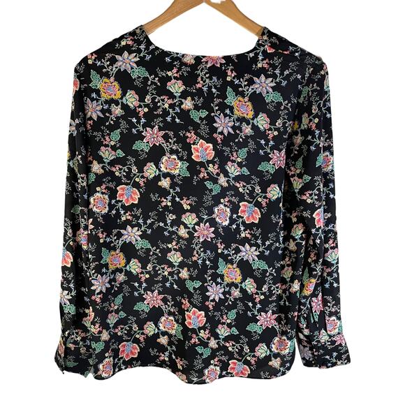 NWT Banana Republic Women's Long Sleeve Blouse Top Dark Floral Size XS Career - Picture 2 of 8